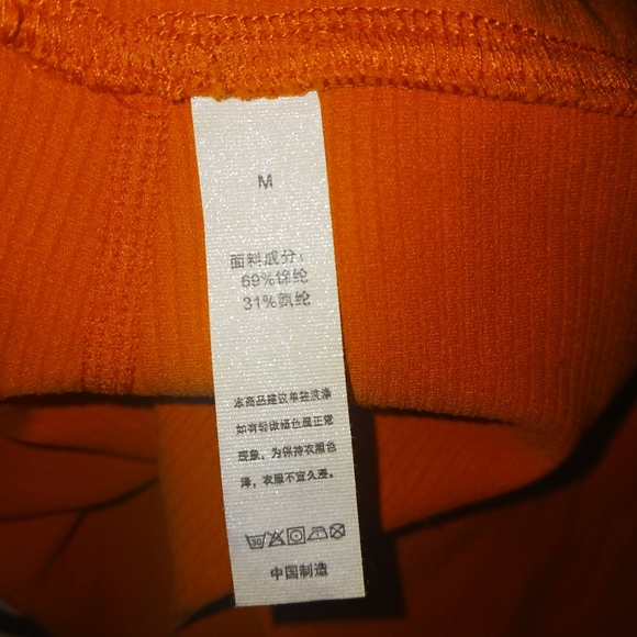 Women Orange fit ribbed leggings - Picture 11 of 11